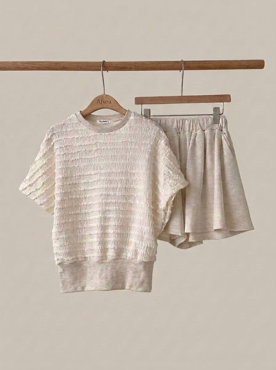 Korea Oatmeal Set (Top & Short) 2